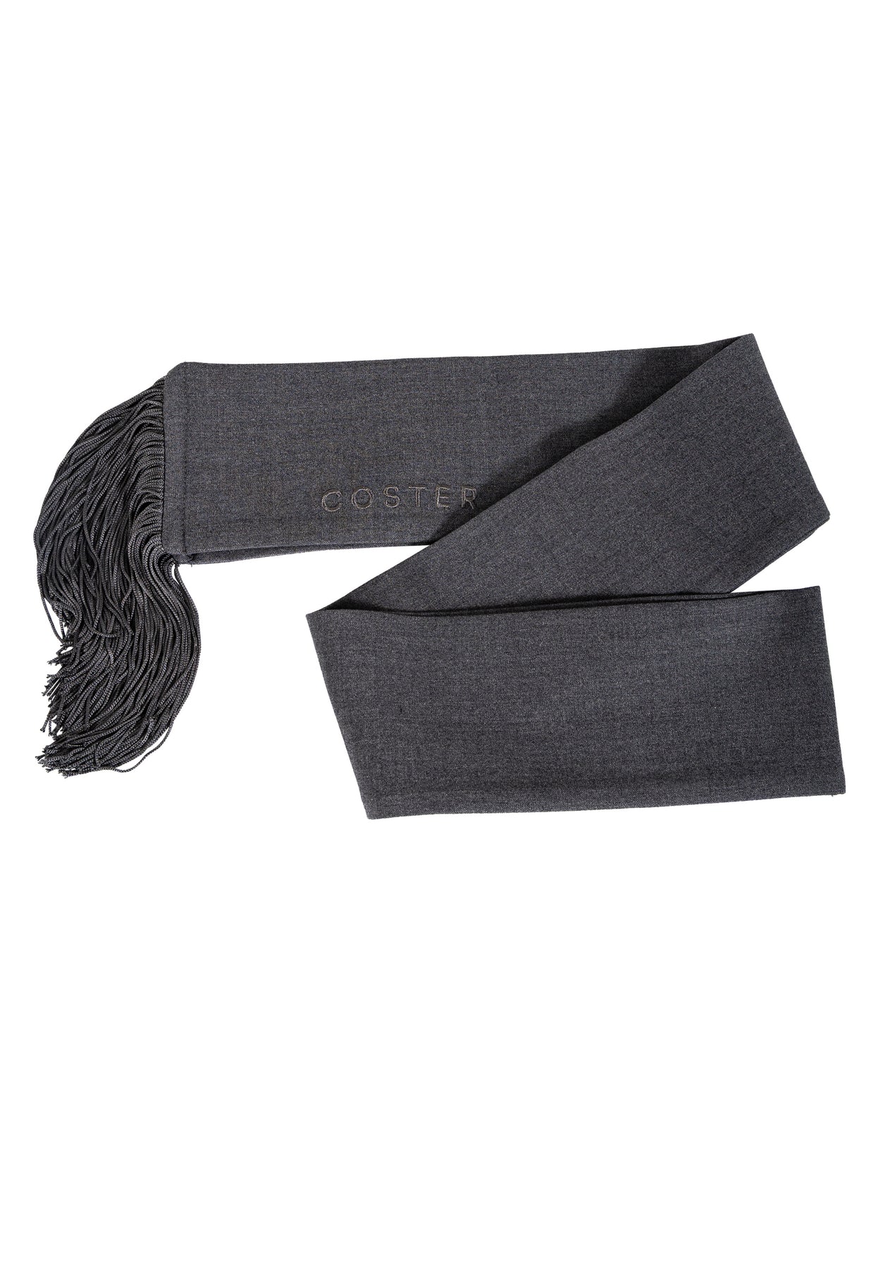 COSTER COPENHAGEN SJAAL FRINGE SCARF ASPHALT GREY