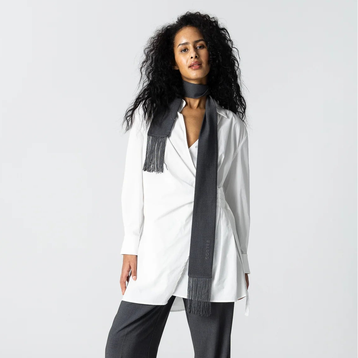 COSTER COPENHAGEN BLOUSE WRAP DRESS WHITE