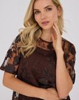 A-VIEW TOP FUCHSIA BLOUSE DARK BROWN