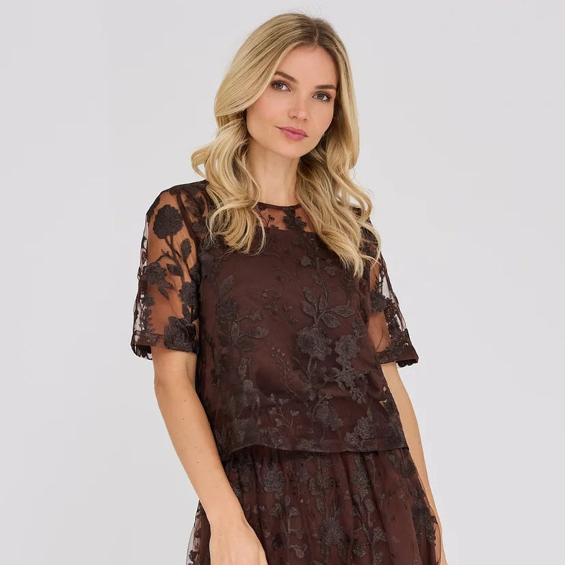 A-VIEW TOP FUCHSIA BLOUSE DARK BROWN