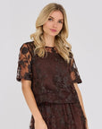 A-VIEW TOP FUCHSIA BLOUSE DARK BROWN