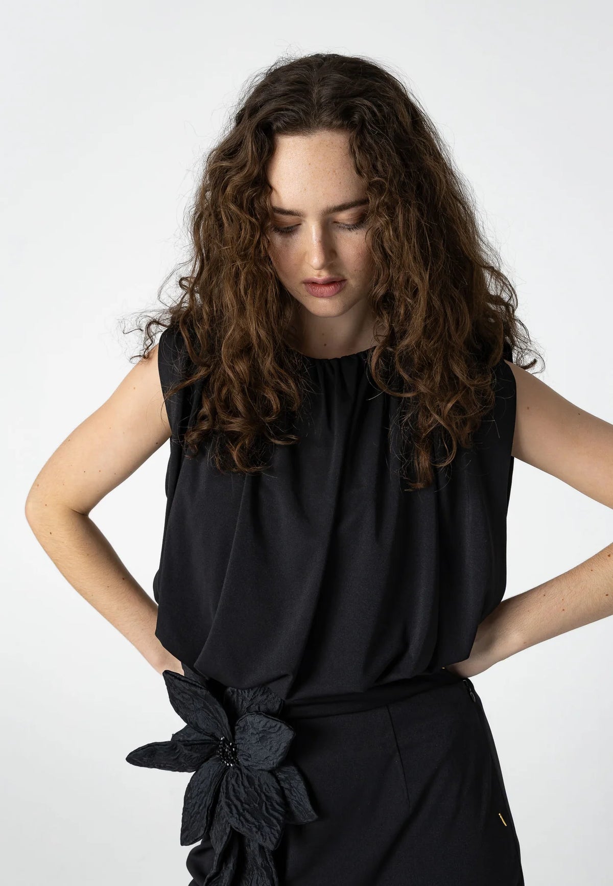 COSTER COPENHAGEN TOP DRAPED BLACK