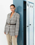 COSTER COPENHAGEN BLAZER GERUIT SAND/BLUE CHECK