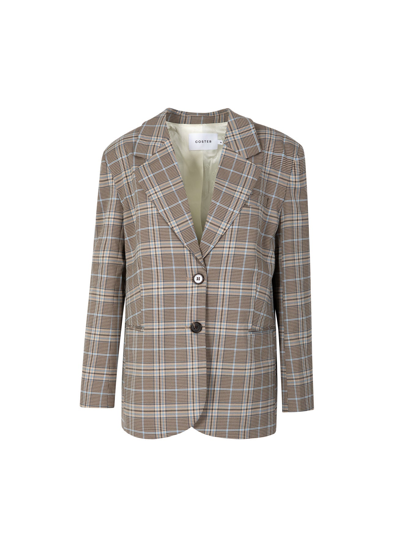 COSTER COPENHAGEN BLAZER GERUIT SAND/BLUE CHECK