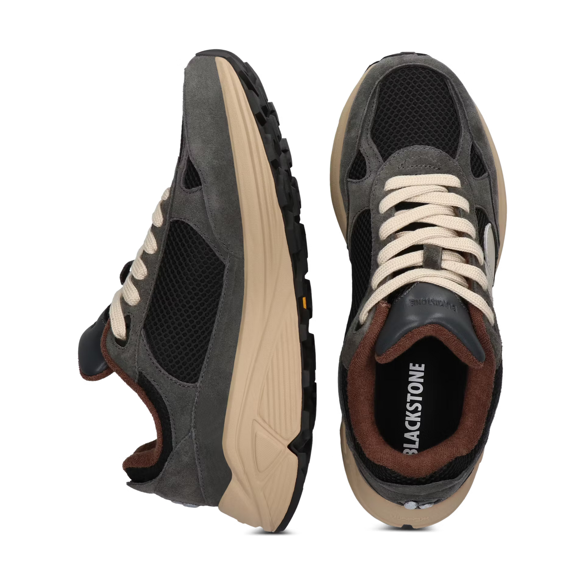 BLACKSTONE MEN SCHOENEN V-RILEY RUNNER SNEAKER ASPHALT