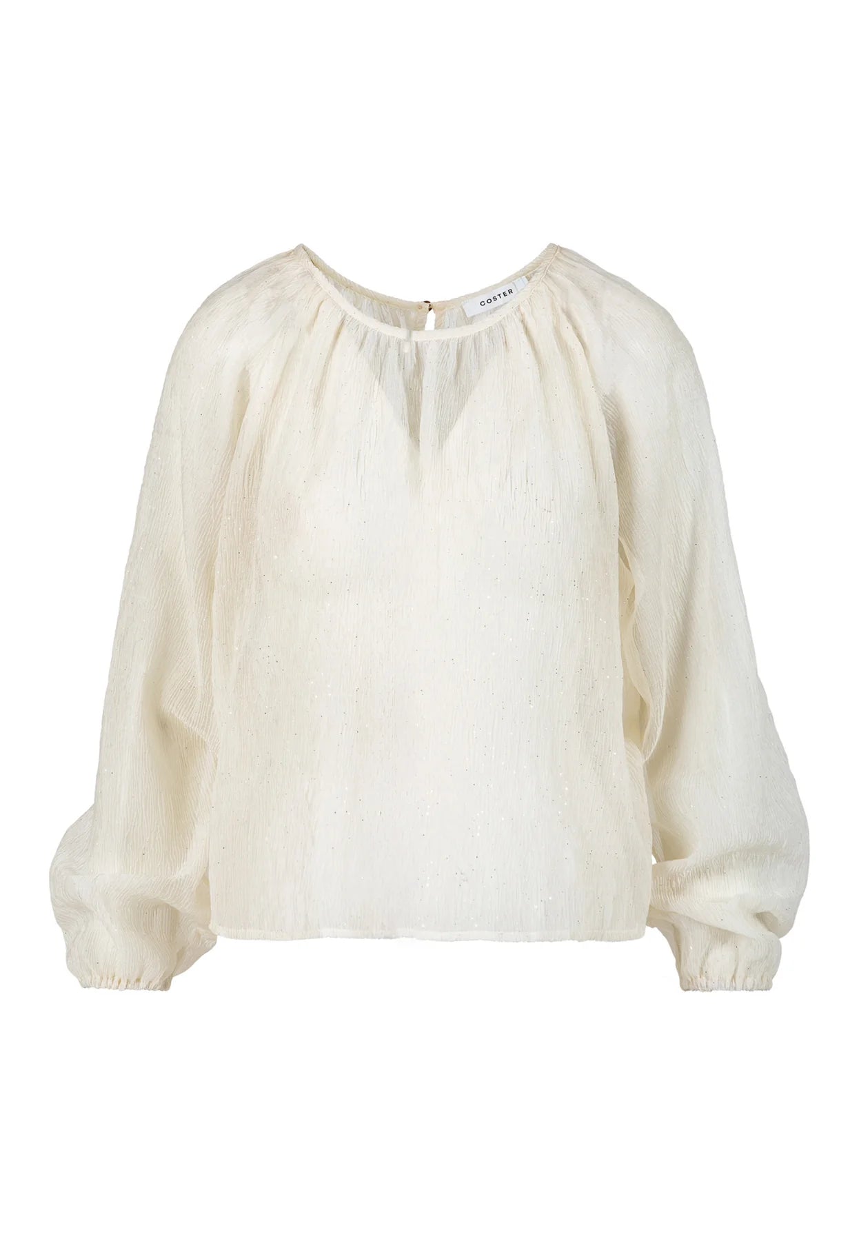 COSTER COPENHAGEN BLOUSE SHIMMER TOP CREME