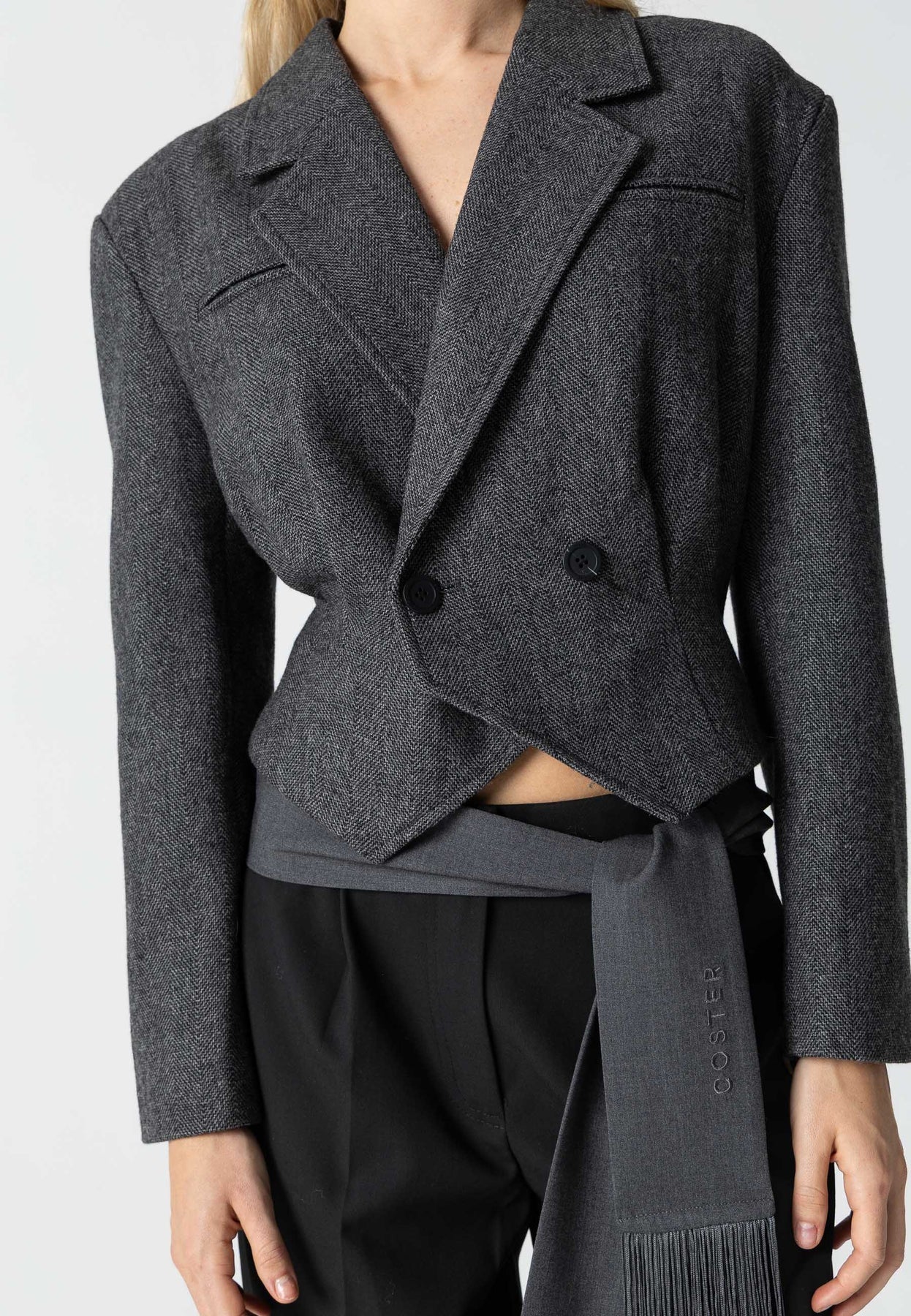 COSTER COPENHAGEN BLAZER TAILORED JACKET ASPHALT GREY