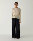 LAAGAM TOP HARPER POLKA DOT LONGSLEEVE T-SHIRT ECRU