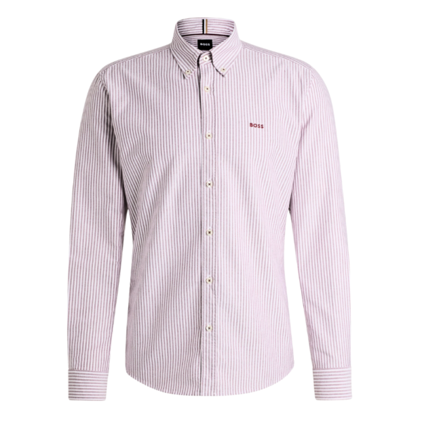 BOSS MEN OVERHEMD ROAN OXFORD STREEP LIGHT PASTEL PINK