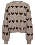 A-VIEW PULLOVER HEART KNIT SAND/BROWN