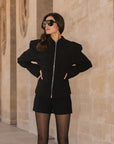 MAISON MÍARÉ BLAZER ZIPPER JACKET BLACK