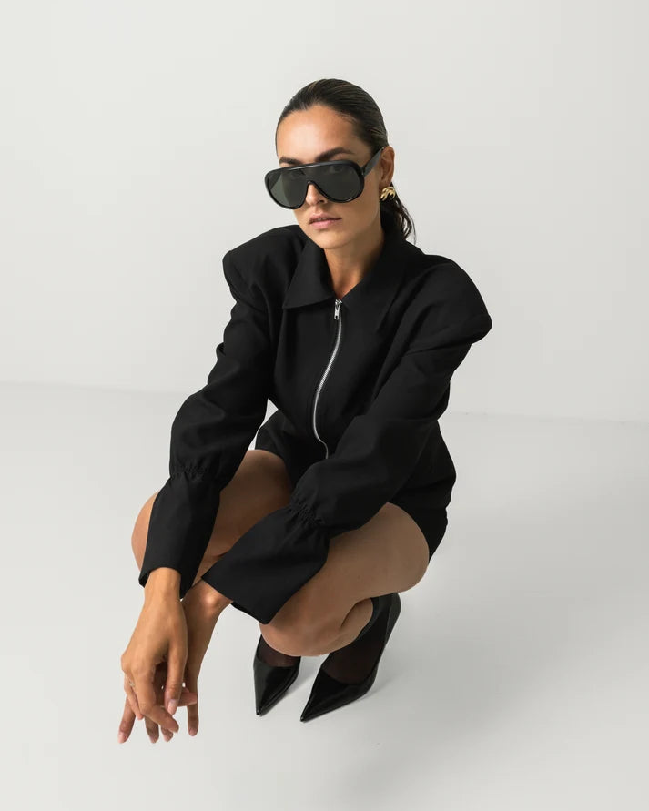 MAISON MÍARÉ BLAZER ZIPPER JACKET BLACK