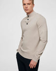 GENTI PULLOVER COOL DRY TURTLE 3 BUTTONS BEIGE
