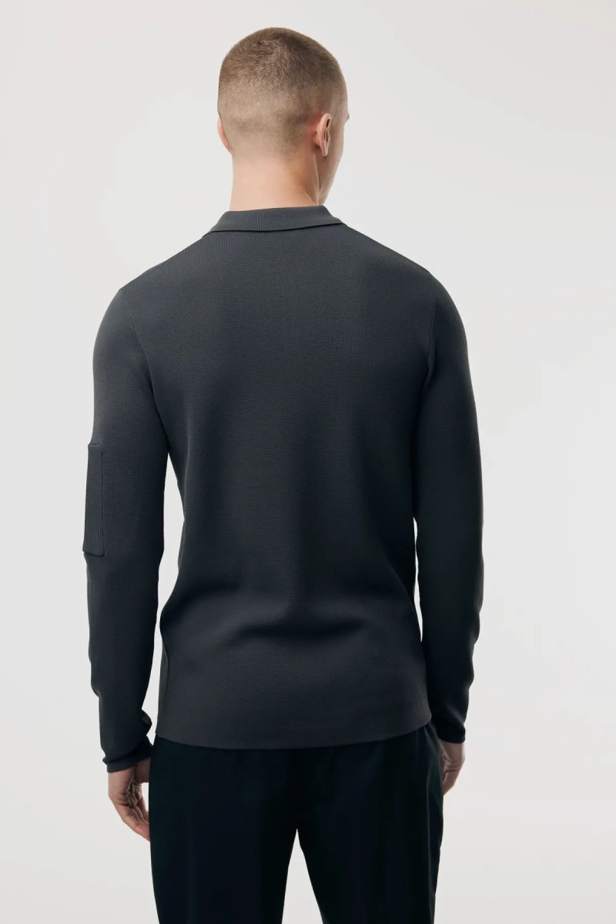 GENTI OVERHEMD POLO LANGE MOUW MET RITS DARKGREY