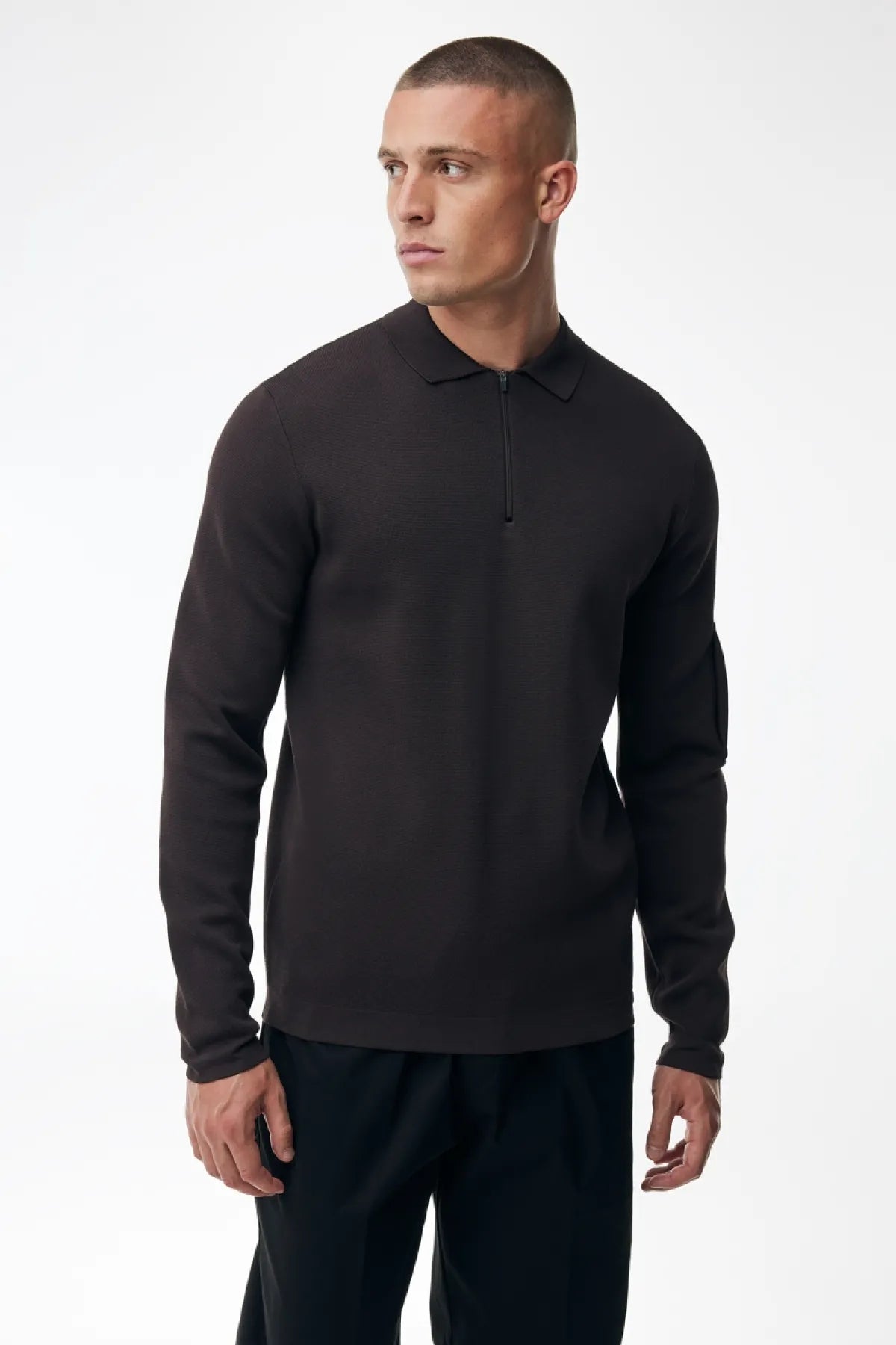 GENTI POLO ZIP BORDEAUX