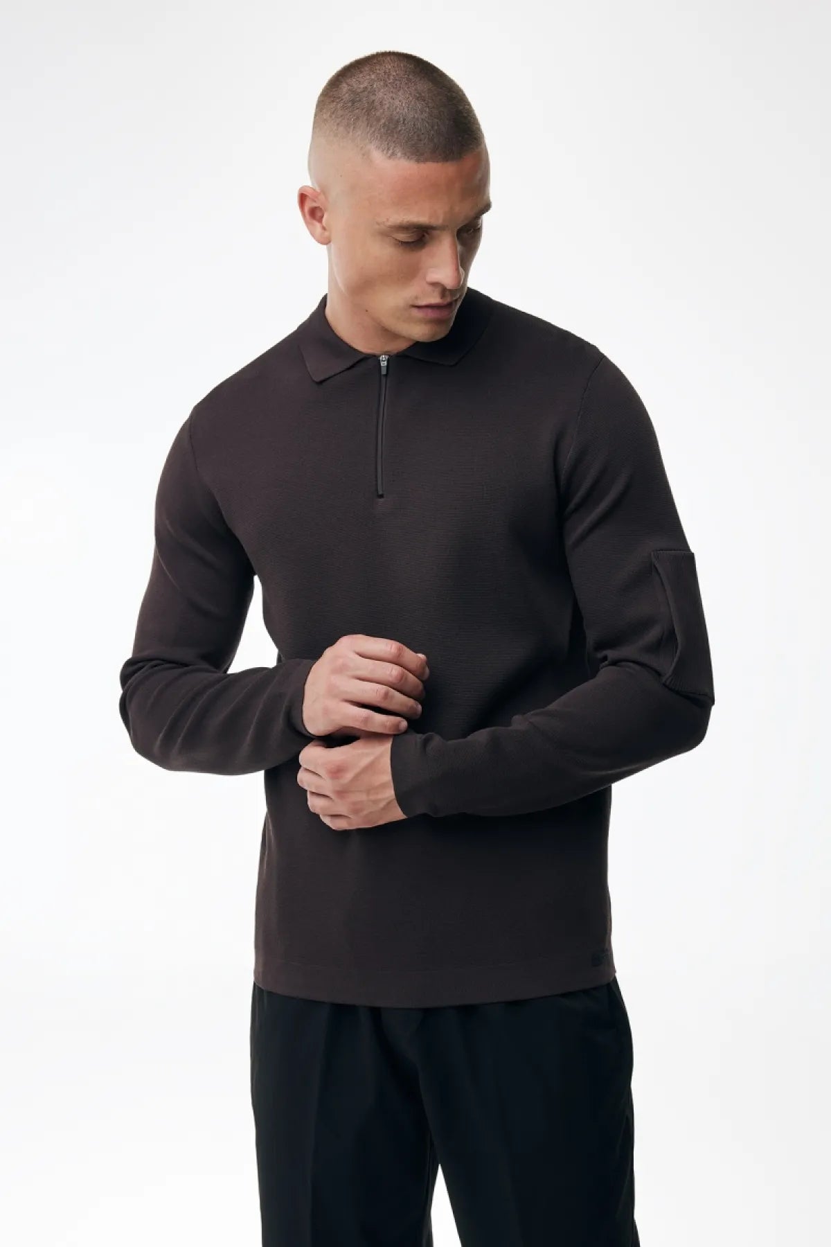 GENTI POLO ZIP BORDEAUX