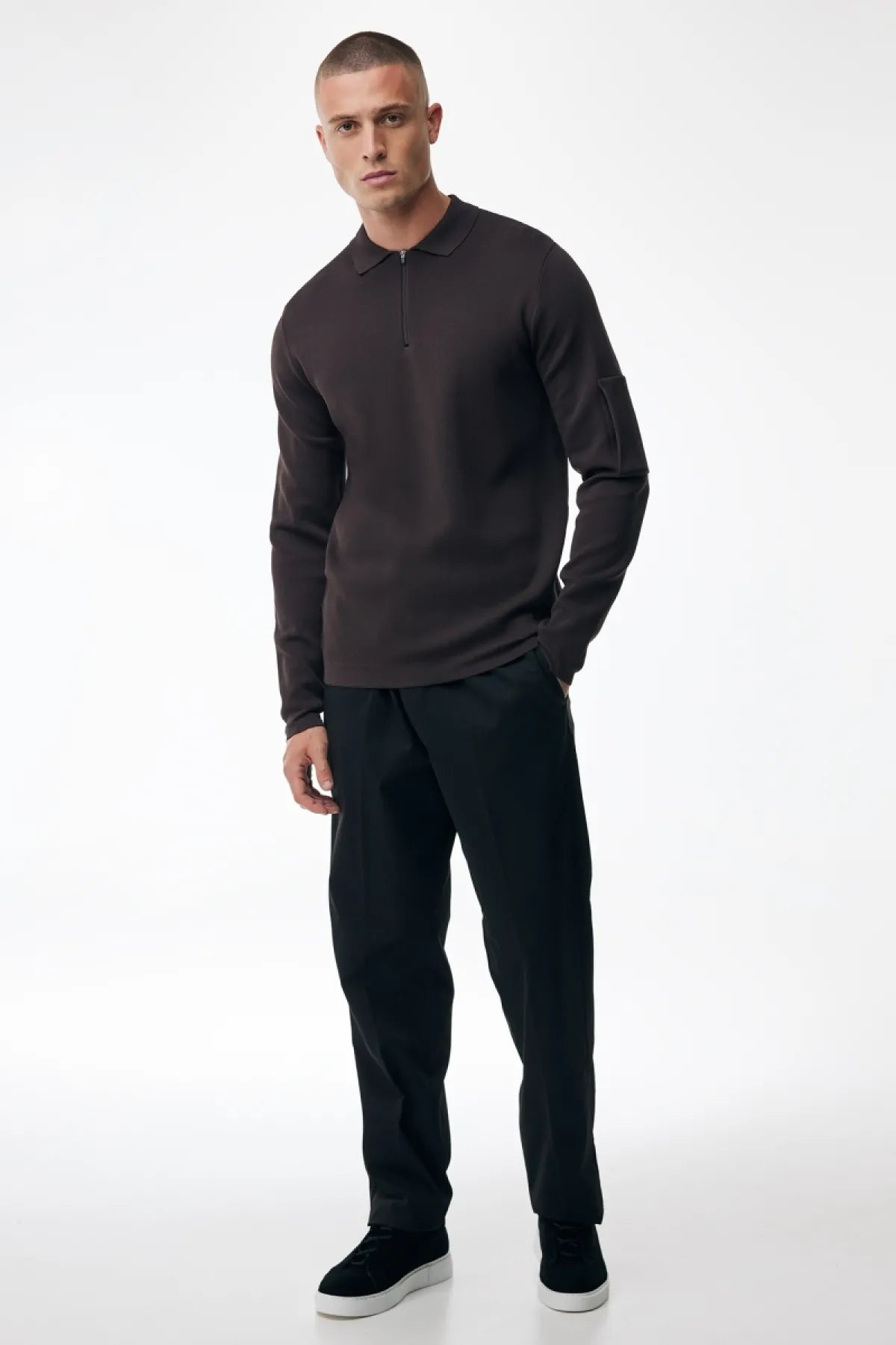 GENTI POLO ZIP BORDEAUX