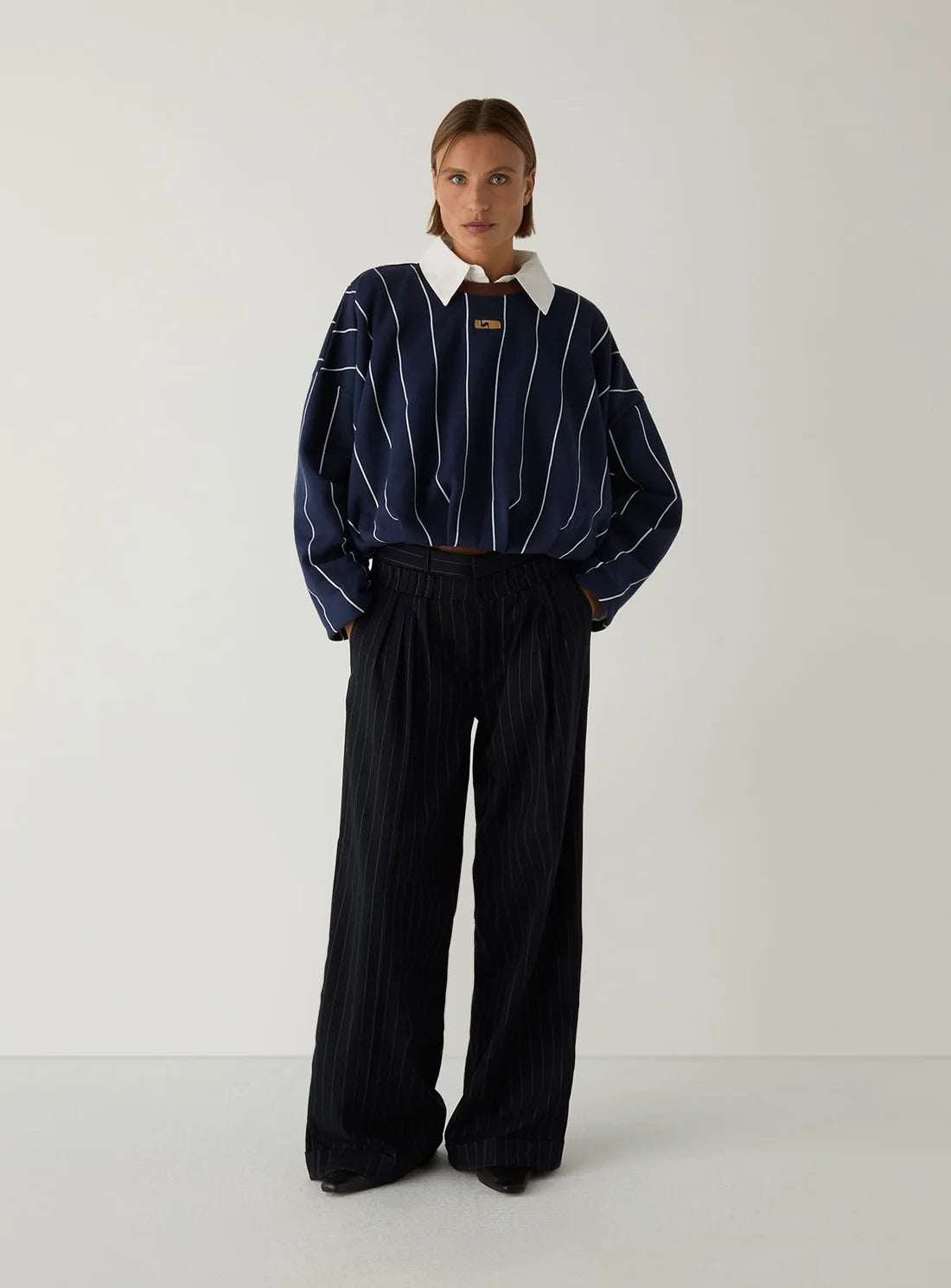 LAAGAM SWEATER KELLY NAVY STRIPED