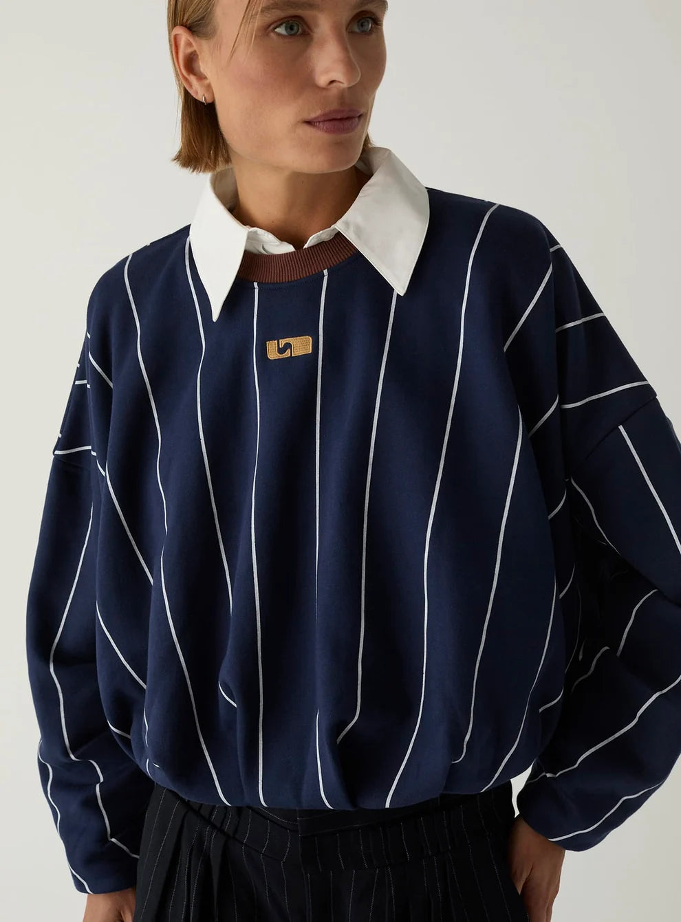 LAAGAM SWEATER KELLY NAVY STRIPED
