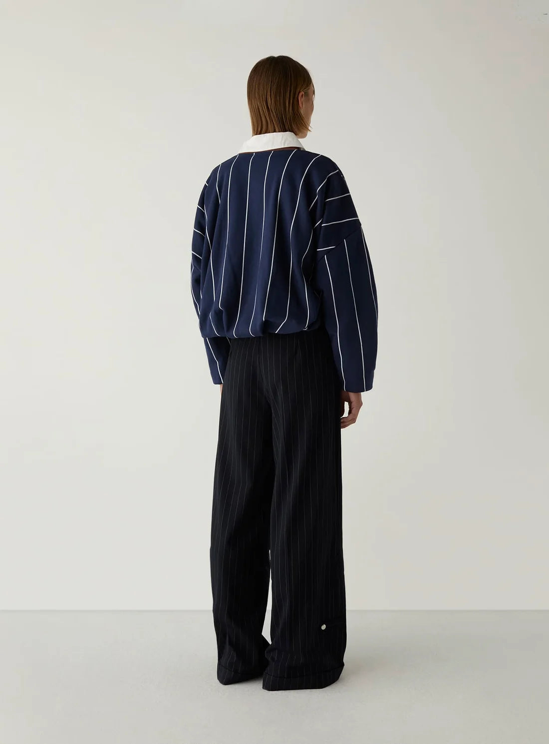 LAAGAM PANTS STELLA STRIPE NAVY BLUE