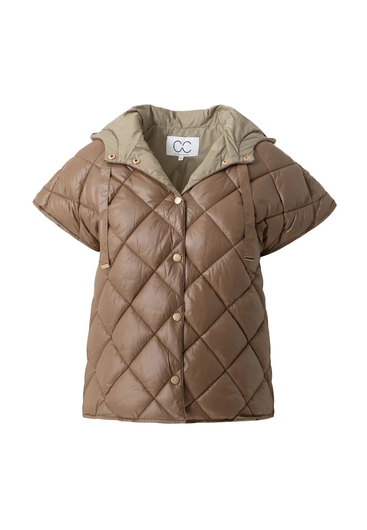 COSTER COPENHAGEN JACK SHORT QUILTED JACKET SAND OLIVE