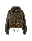 COSTER COPENHAGEN JACK SHORT PUFFER JACKET DARK BROWN