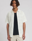 LAW OF THE SEA OVERHEMD SIREN AJOUR KNITTED RESORT SHIRT OFF WHITE