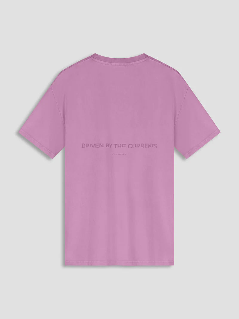 LAW OF THE SEA T-SHIRT AQUALIS GARMENT DYED MULBERRY