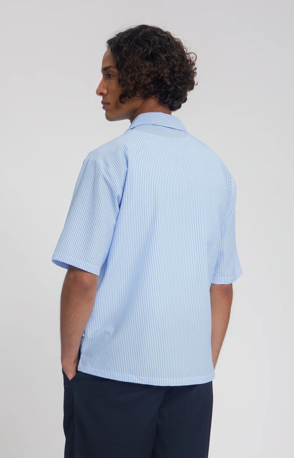 LAW OF THE SEA OVERHEMD CORALYN SEERSUCKER STRIPED SHIRT NANTUCKET BREEZE