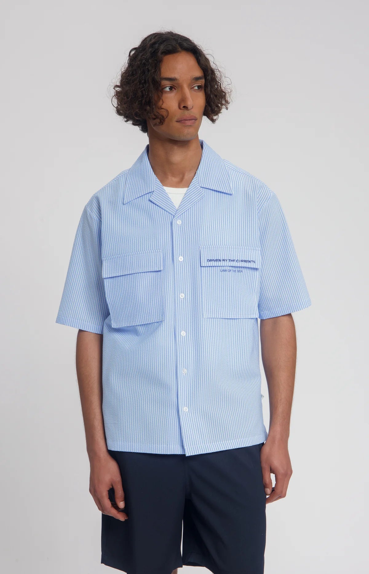 LAW OF THE SEA OVERHEMD CORALYN SEERSUCKER STRIPED SHIRT NANTUCKET BREEZE