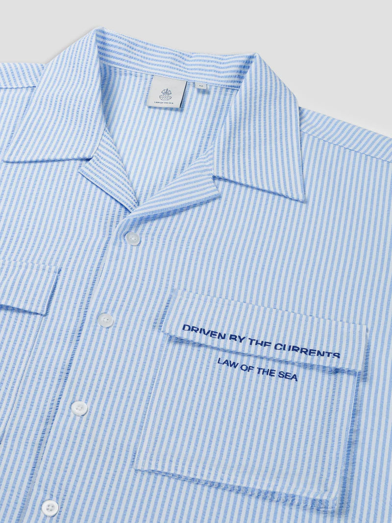 LAW OF THE SEA OVERHEMD CORALYN SEERSUCKER STRIPED SHIRT NANTUCKET BREEZE