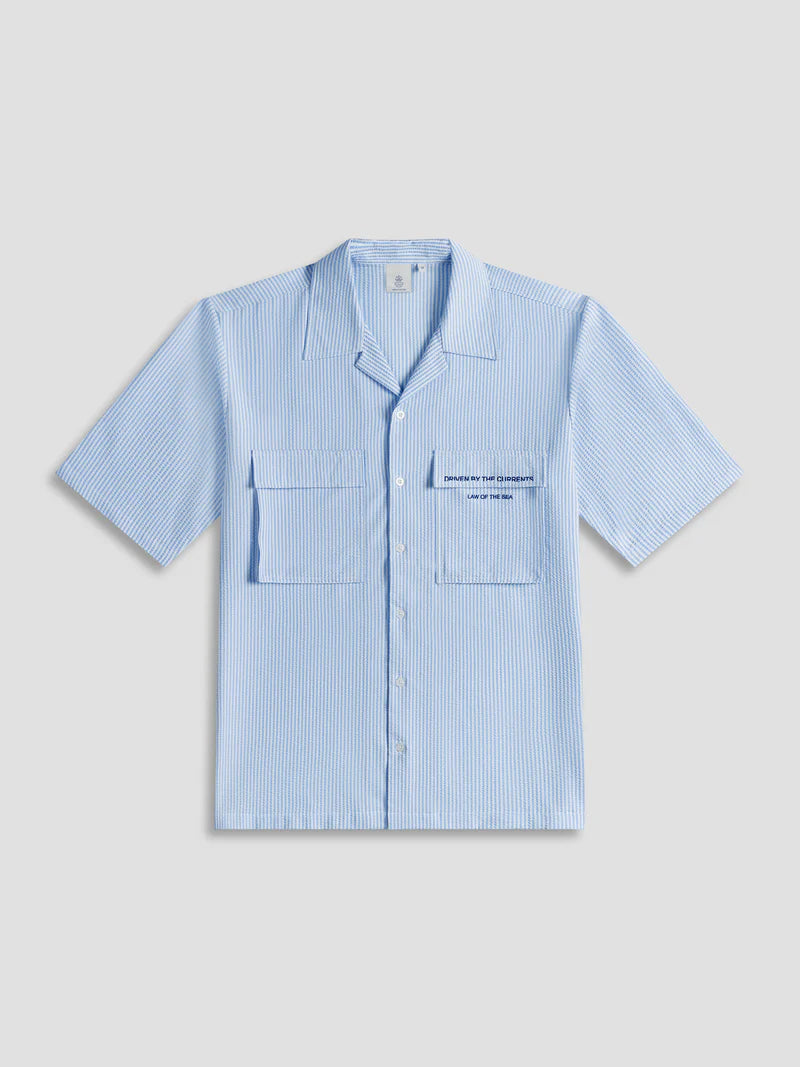 LAW OF THE SEA OVERHEMD CORALYN SEERSUCKER STRIPED SHIRT NANTUCKET BREEZE