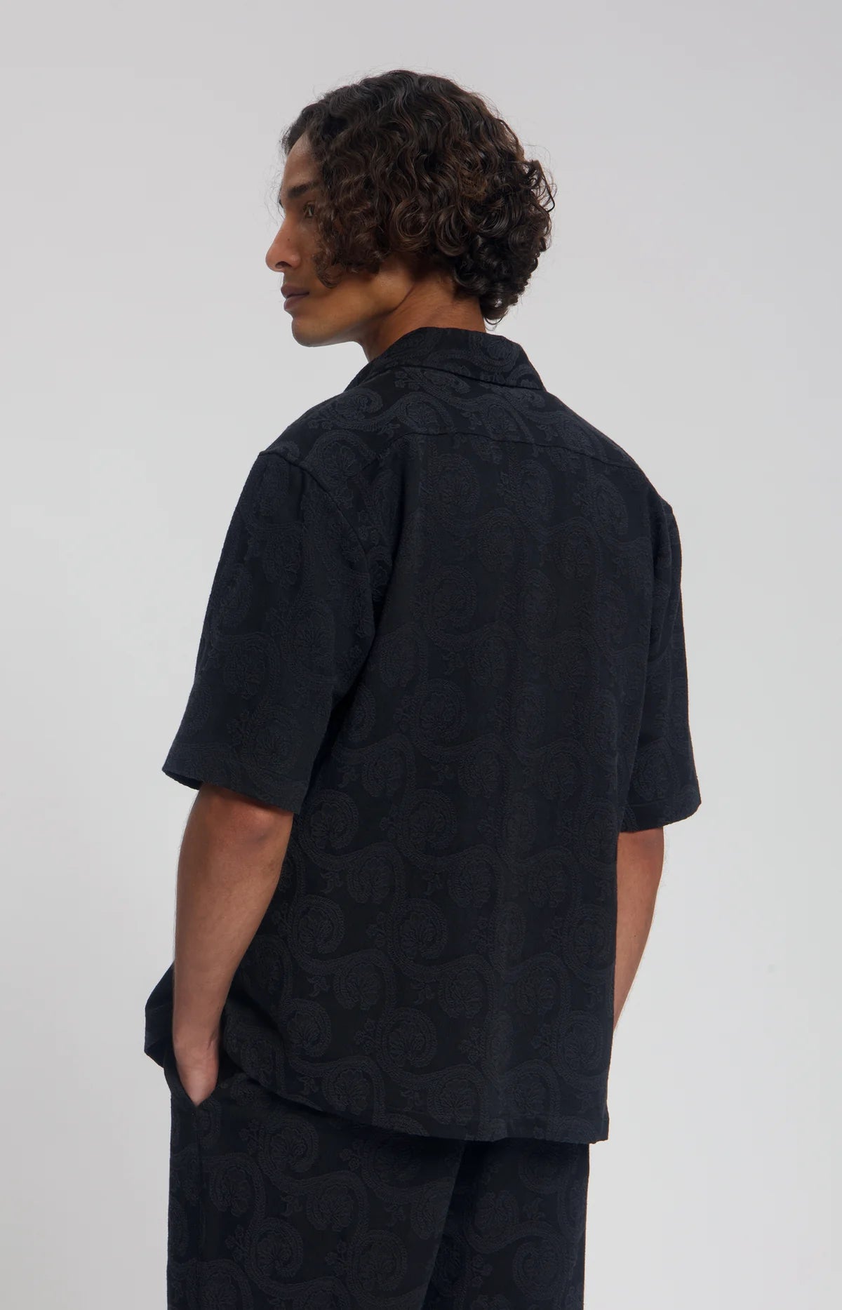 LAW OF THE SEA OVERHEMD SOLVIND JACQUARD SHIRT BLACK