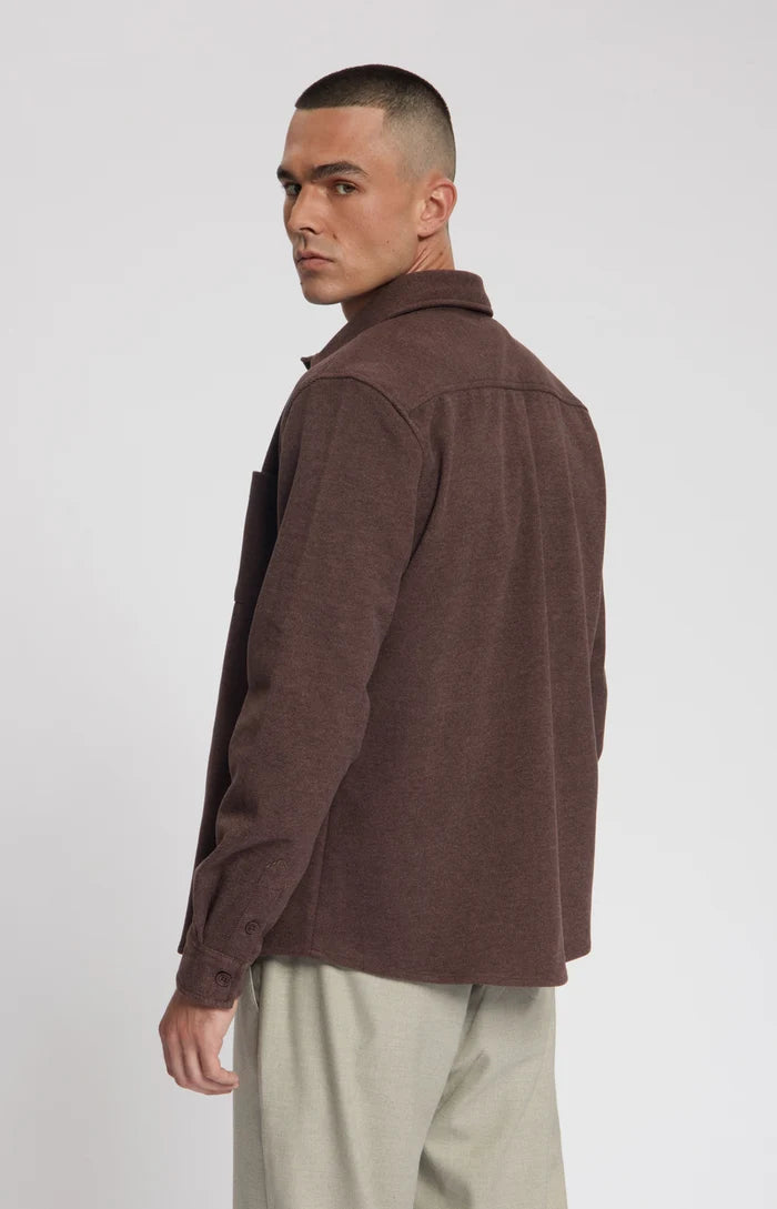 LAW OF THE SEA OVERSHIRT NIVEN TWILL SHIRT BROWN