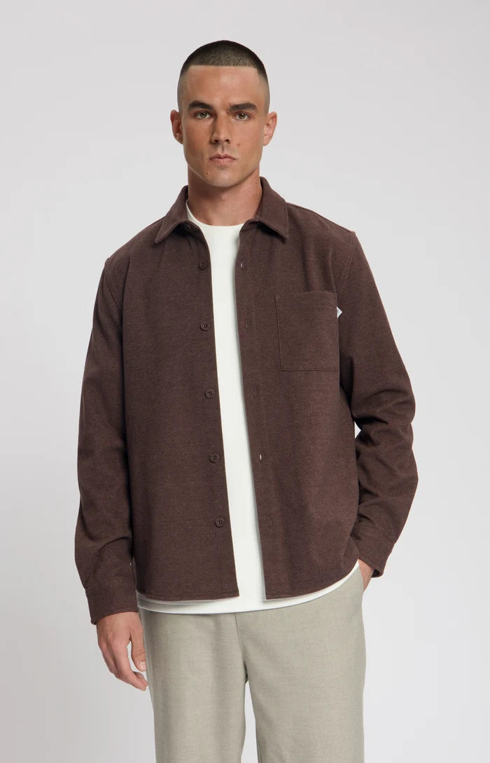 LAW OF THE SEA OVERSHIRT NIVEN TWILL SHIRT BROWN