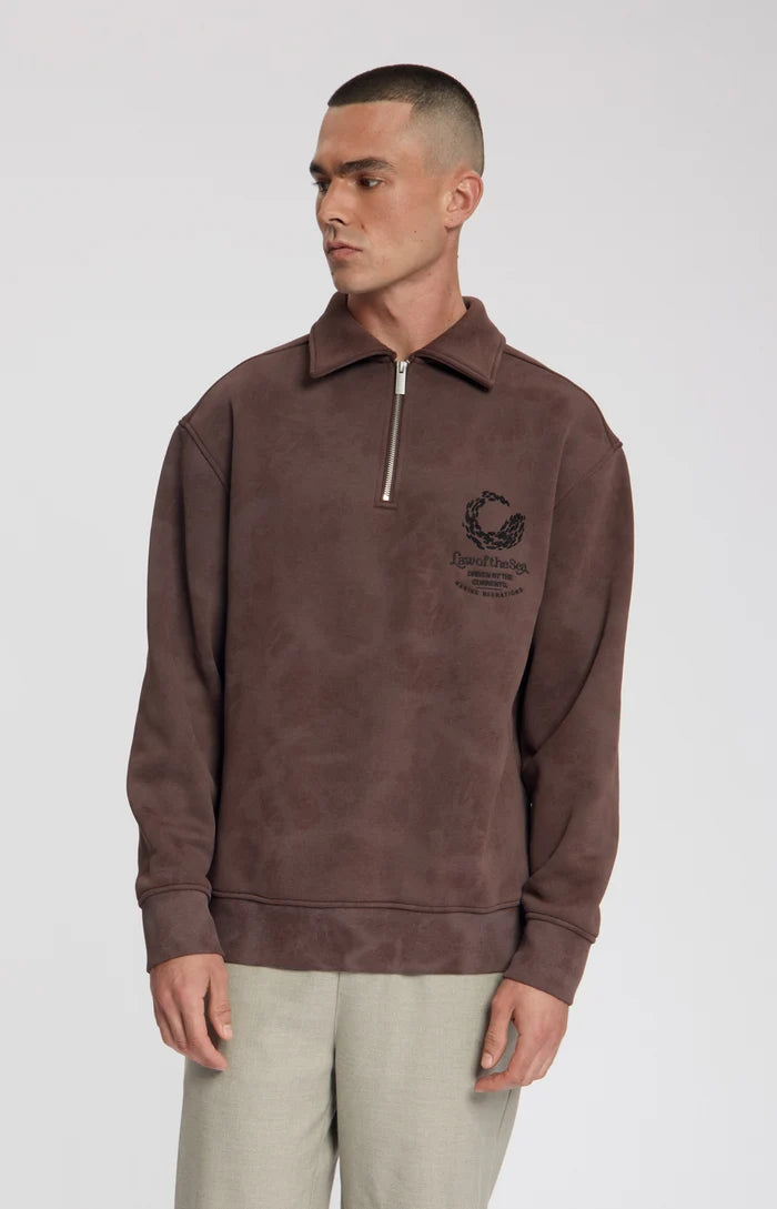 LAW OF THE SEA SWEATER NORTH SWEAT POLO BROWN