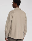 LAW OF THE SEA OVERSHIRT TROY SOFT HERRINGBONE SHIRT GREIGE