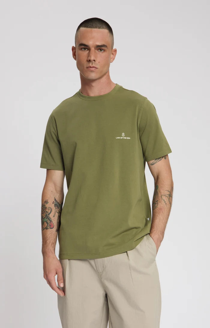 LAW OF THE SEA T-SHIRT LAW TEE LOGO MARTINI OLIVE