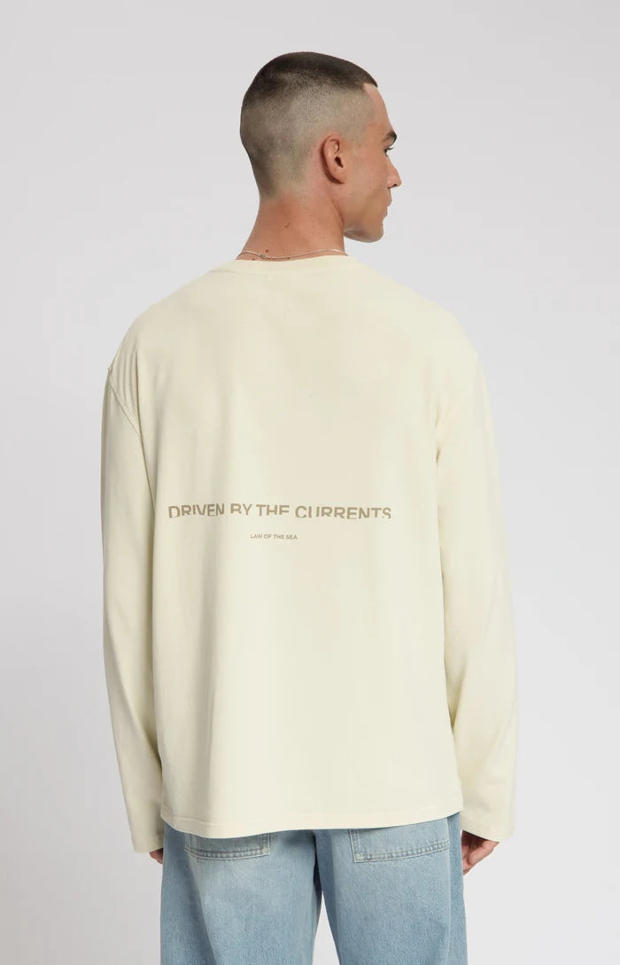 LAW OF THE SEA SWEATER THAUMAS GARMENT DYED LONGSLEEVE ALMOND MILK