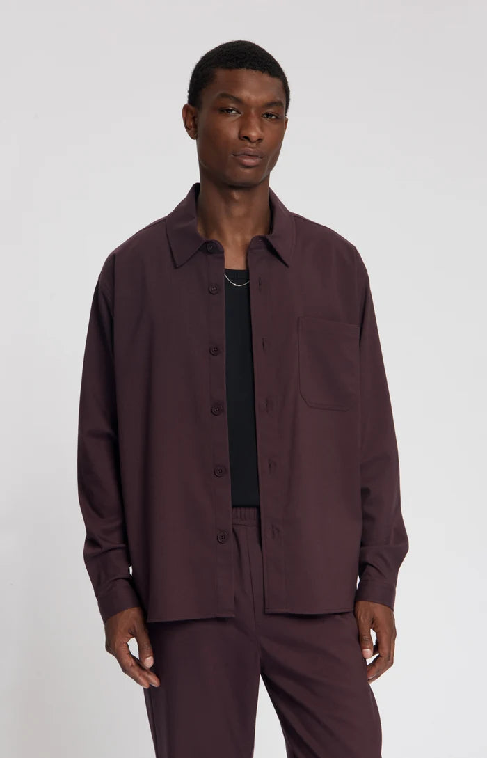 LAW OF THE SEA OVERSHIRT HAPI BRUSHED TWILL SHIRT HUCKLEBERRY