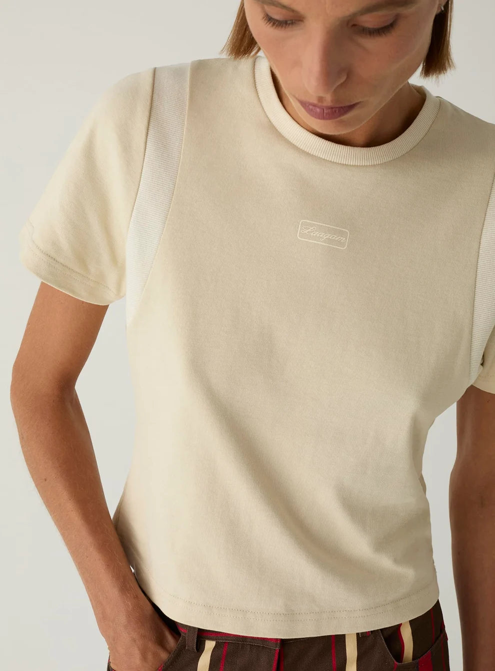 LAAGAM T-SHIRT LUMEA LOGO ECRU