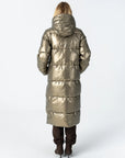 COSTER COPENHAGEN JACK LONG PUFFER JACKET METALLIC ARMY