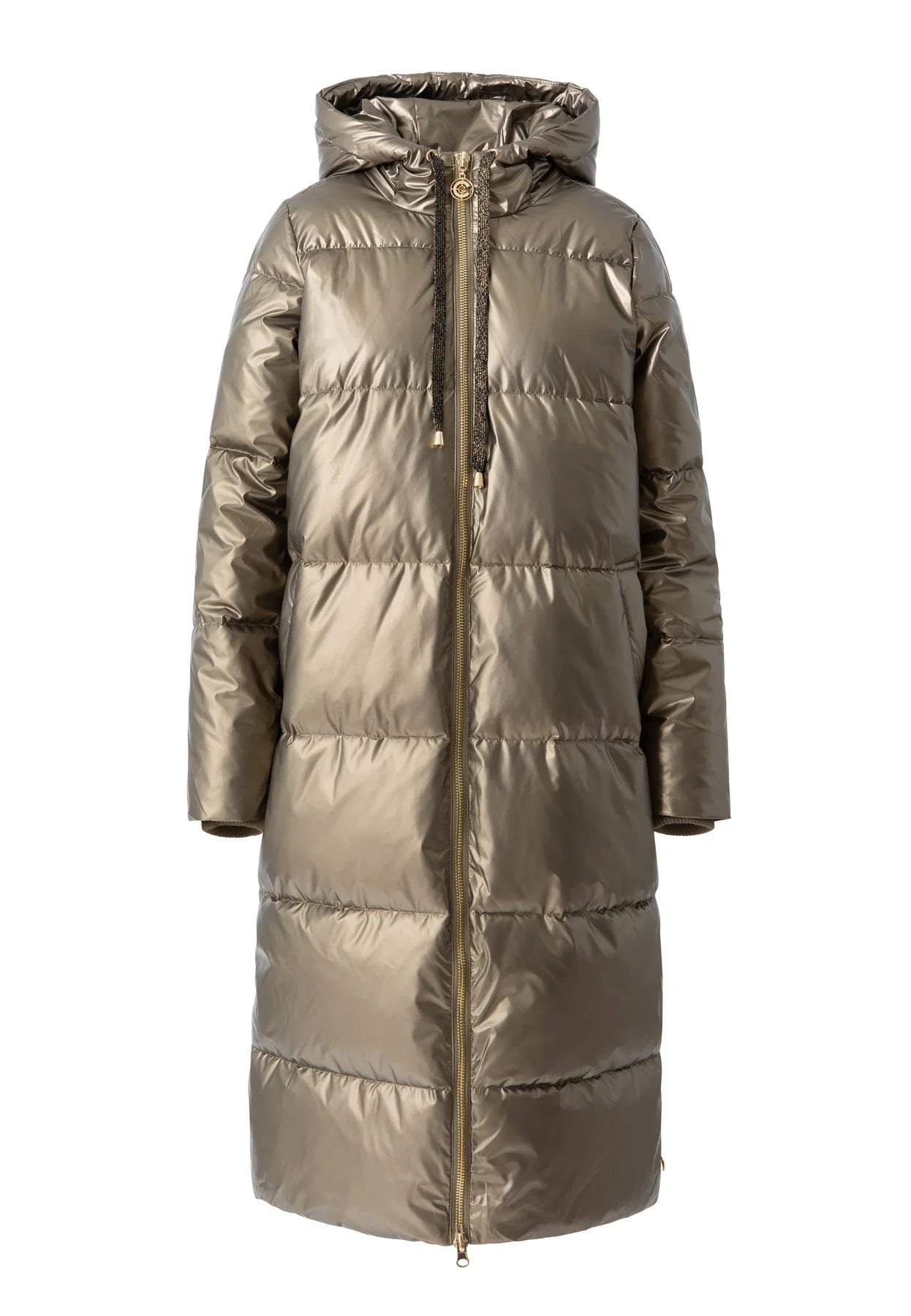 COSTER COPENHAGEN JACK LONG PUFFER JACKET METALLIC ARMY