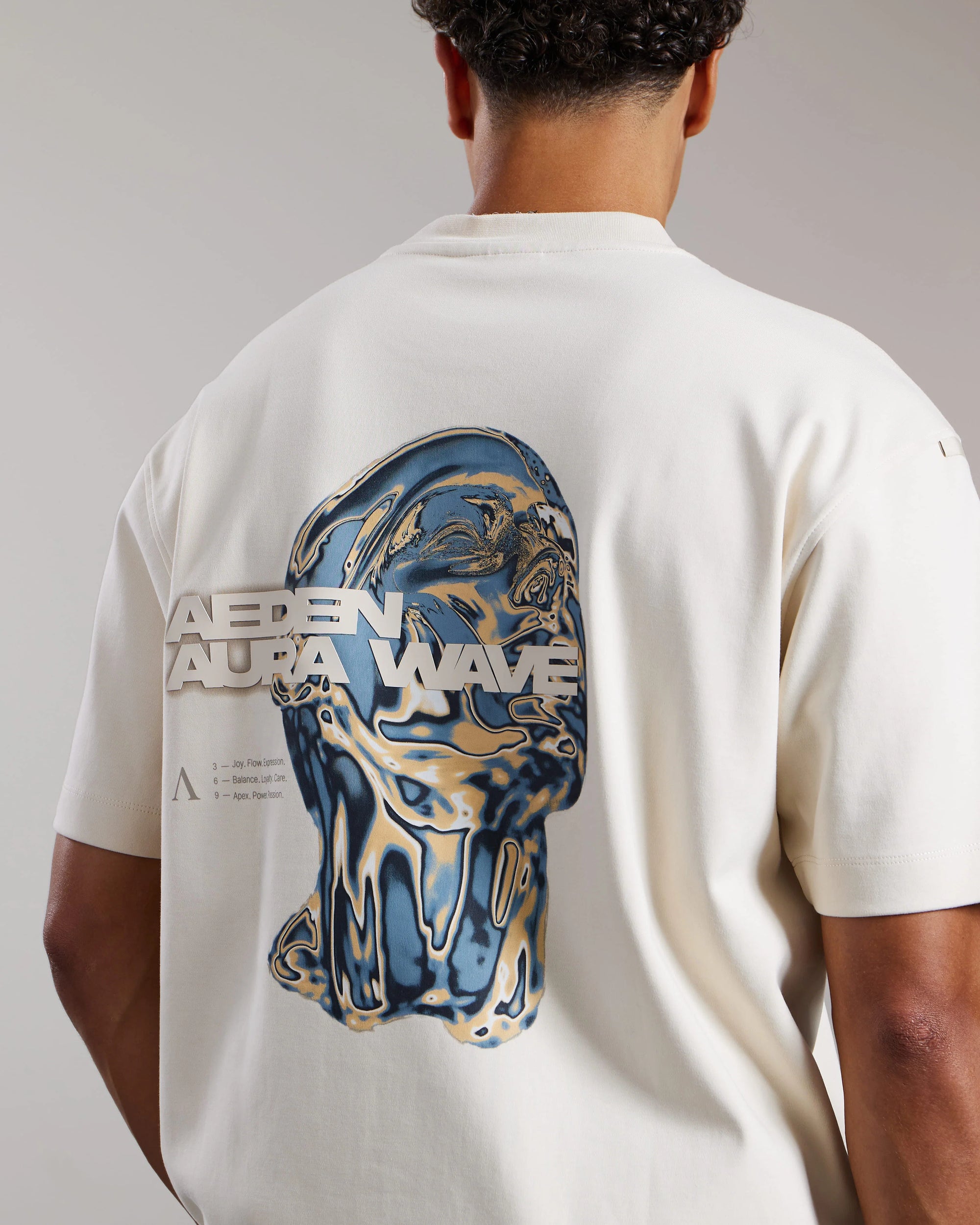 AEDEN T-SHIRT LUMA TEE WHITE CAP GREY
