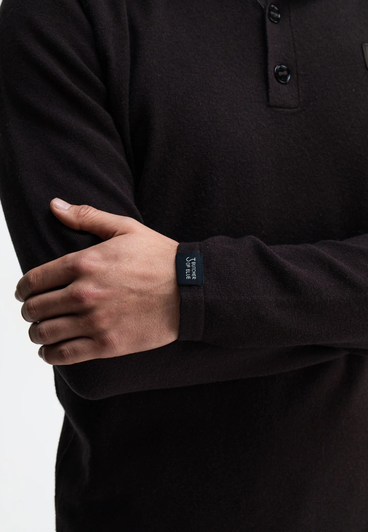 BUTCHER OF BLUE PULLOVER CLIFDEN POLO TOPAZ BROWN
