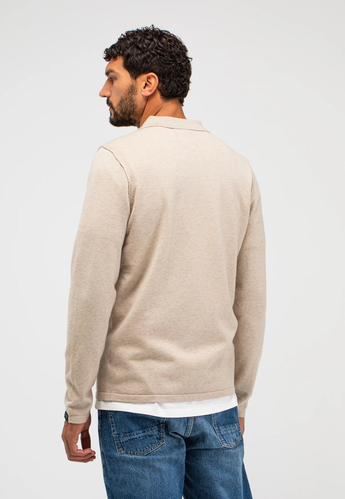 BUTCHER OF BLUE PULLOVER CLIFDEN POLO LIGHT SAND