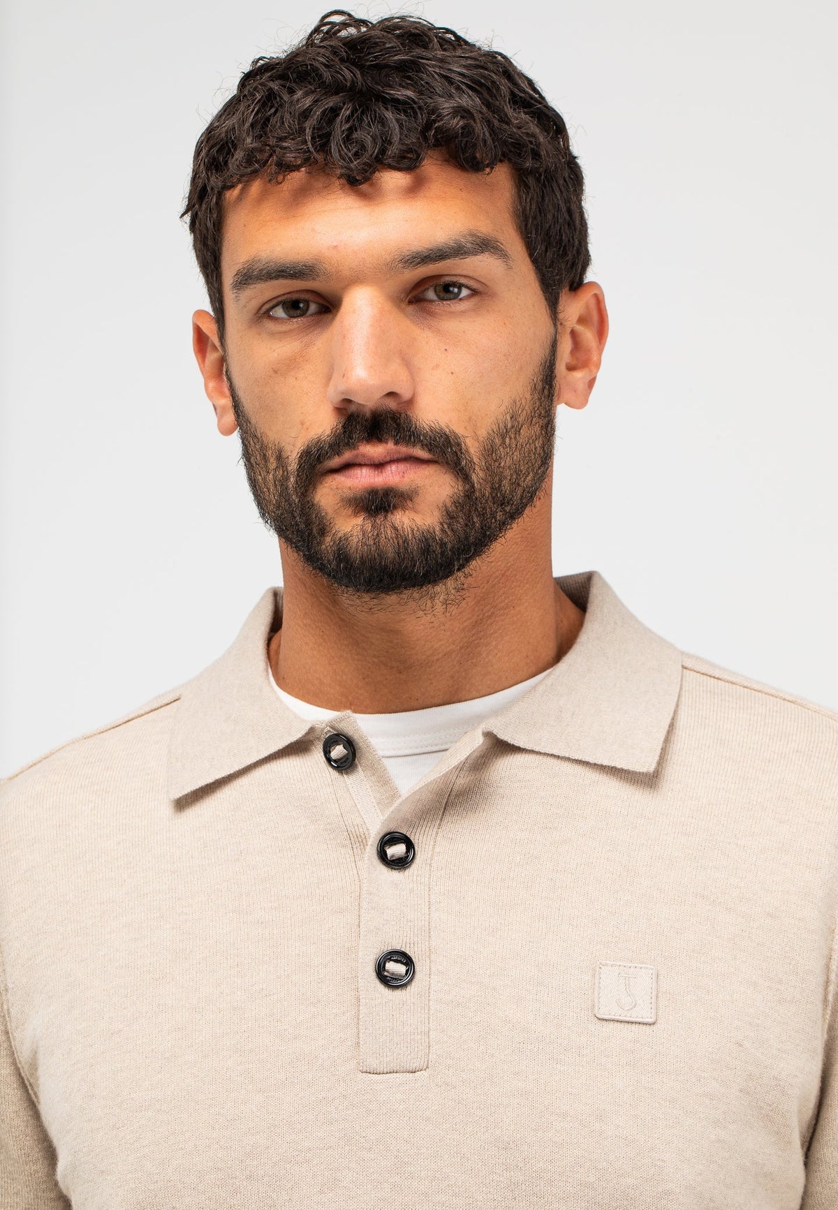 BUTCHER OF BLUE PULLOVER CLIFDEN POLO LIGHT SAND