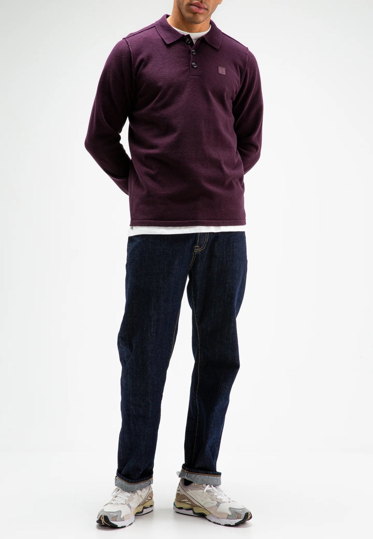 BUTCHER OF BLUE PULLOVER CLIFDEN POLO PASCHA PURPLE