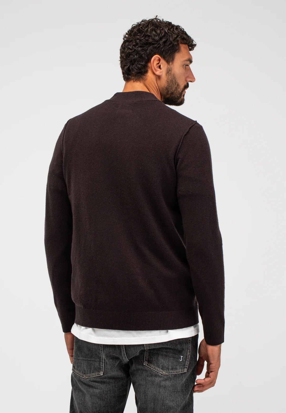 BUTCHER OF BLUE PULLOVER CLIFDEN MOCK TOPAZ BROWN
