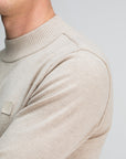 BUTCHER OF BLUE PULLOVER CLIFDEN MOCK LIGHT SAND